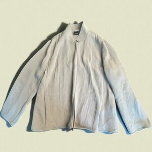 Women's Eileen Fisher Silk Blend Textured Mandarin Jacket Beige M